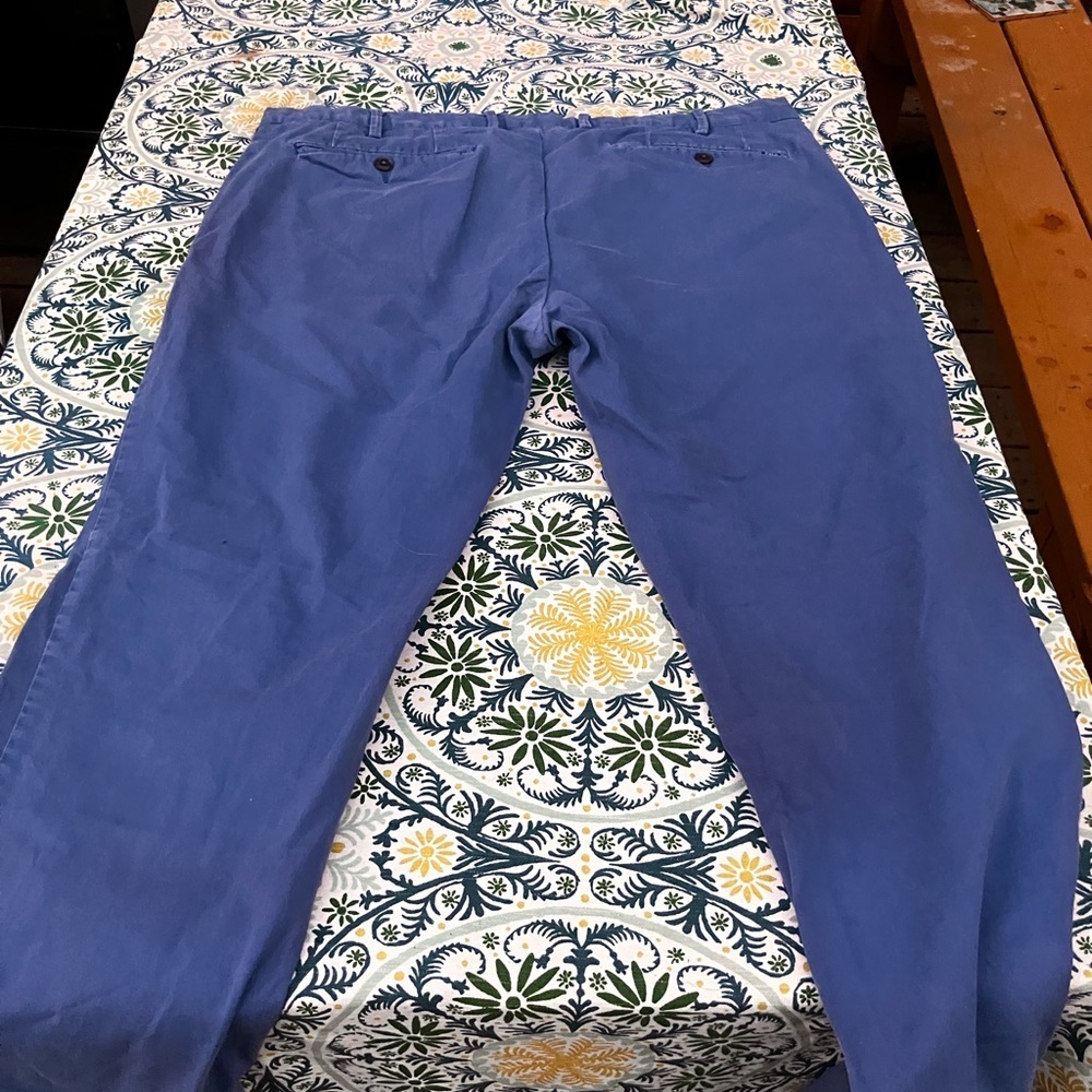 1980’s Polo Ralph Lauren Men's Classic Blue Chinos *damaged* stretch slim fit 38 - Picture 8 of 10